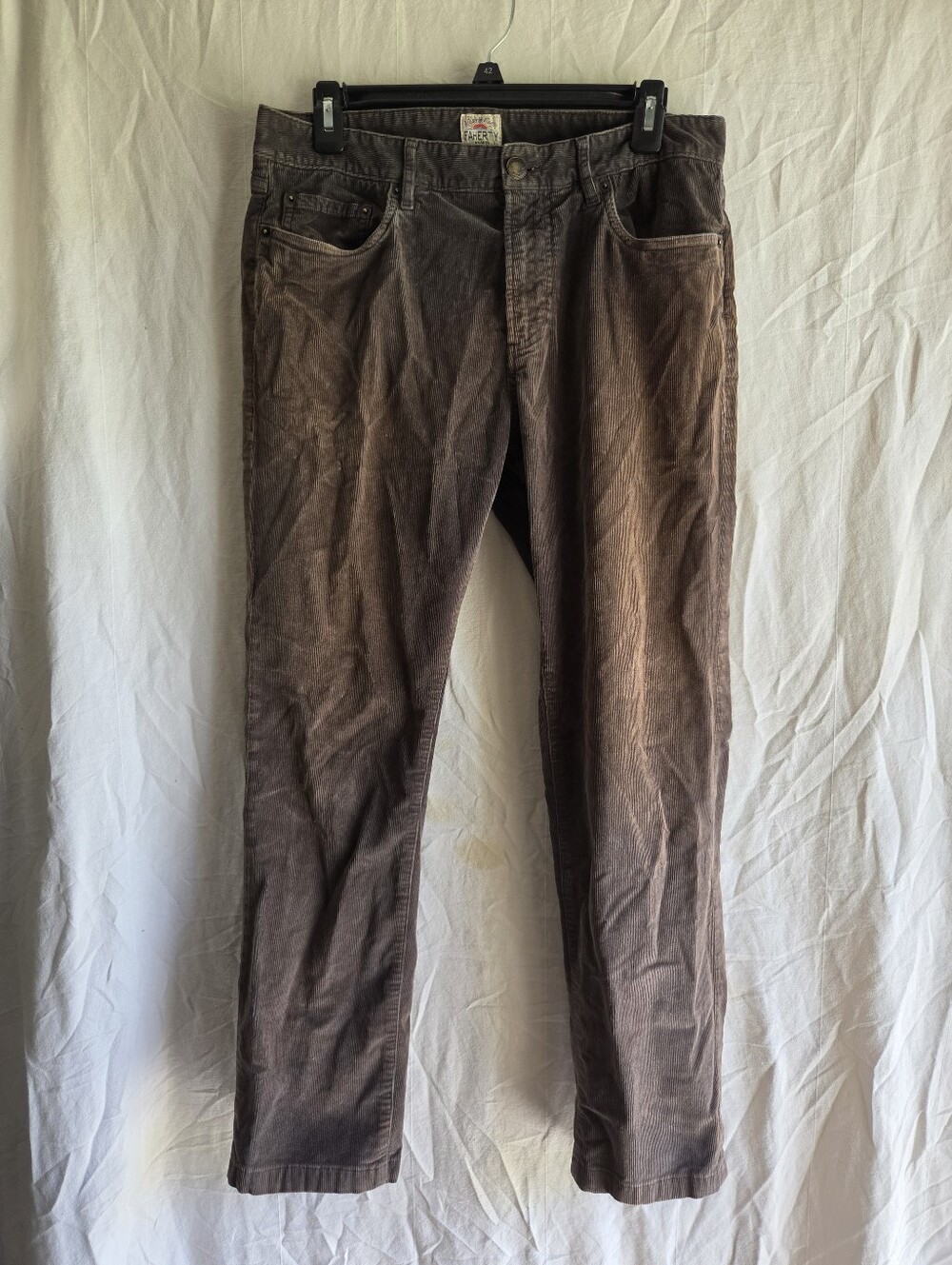 Faherty Brand Mens Corduroy Pants Slim Fit Size 30 Granola Minimalist Brown